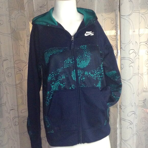Nike SB Thermol Fit Juniors XL Nylon/Fleece hoodie, Graphic Print, 1/2 Zip, Y2K - Picture 1 of 6